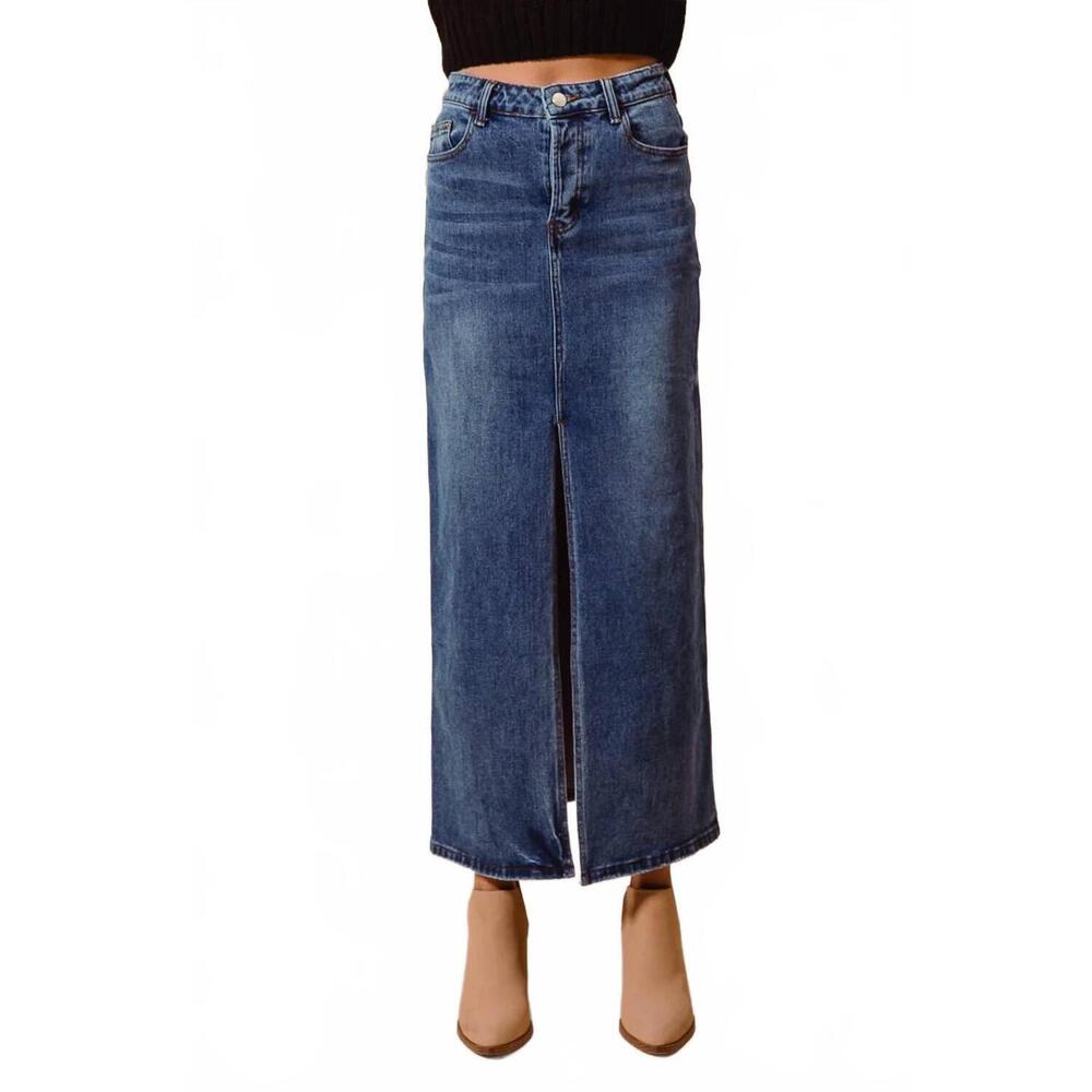 NEW SO ME carol anne skirt in dark denim